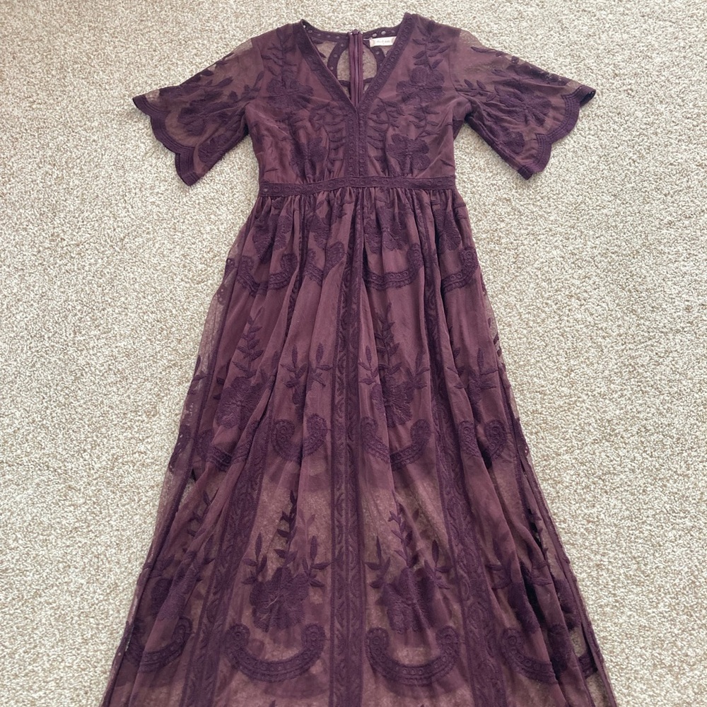 Beautiful Burgundy Lace Dress Size S